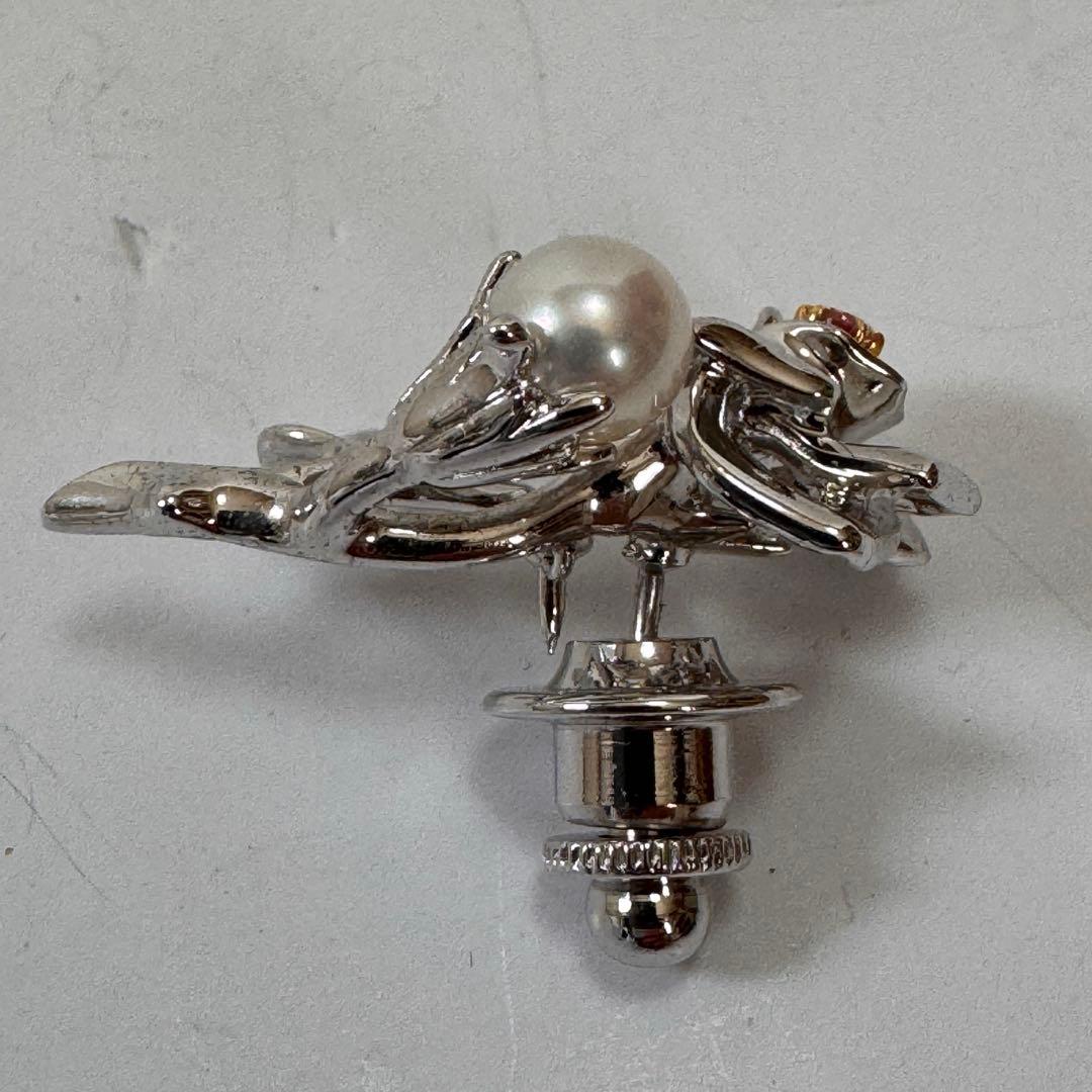 MIKIMOTO ミキモト ピンクサファイア パールブローチ