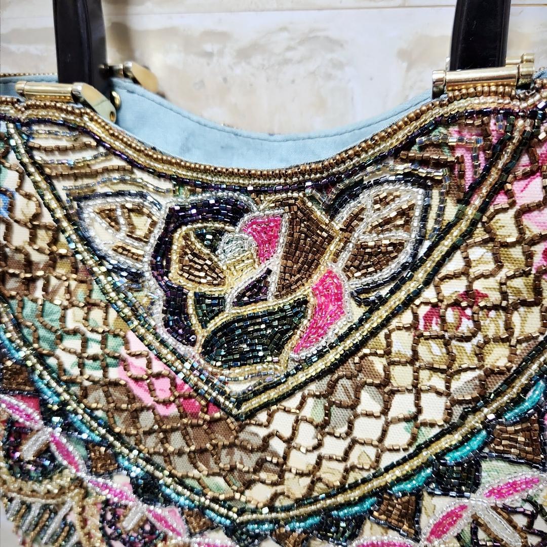 ★はしもと/LUMY「薔薇孔雀」フォーマル 2WAYトートバッグ 美品 希少レア