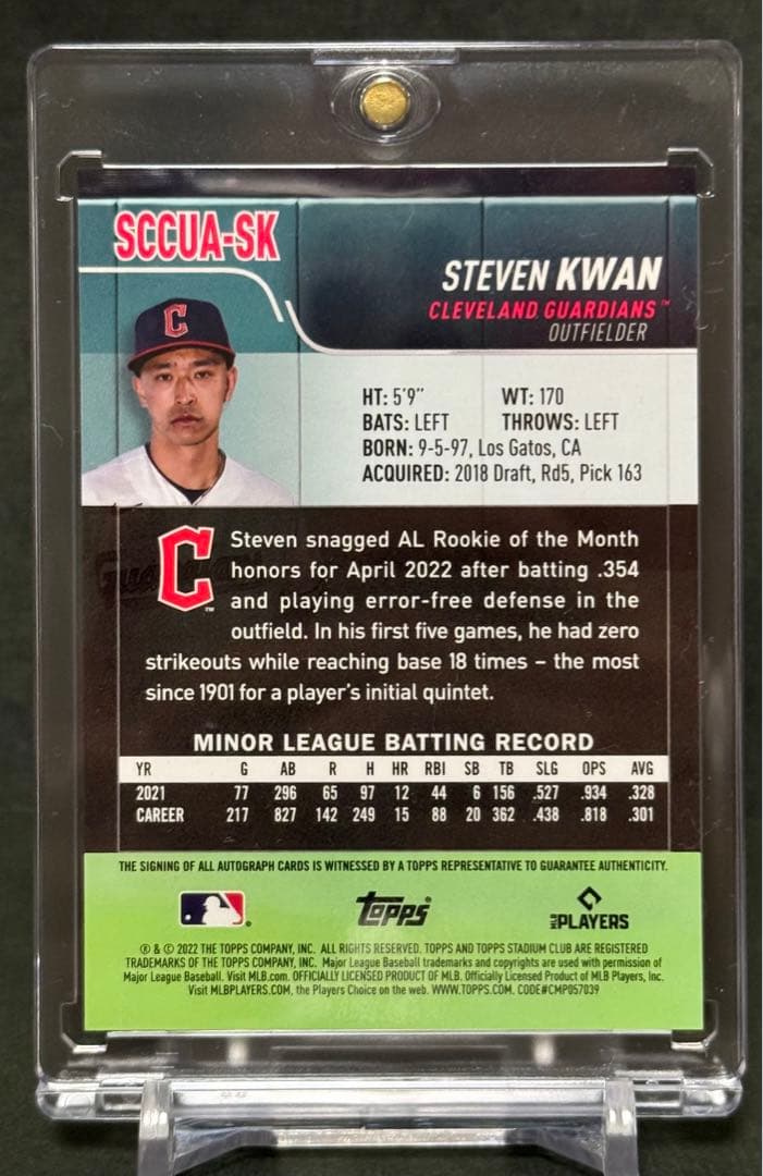 スティーブン　クワン　topps stadium club ルーキー　サイン