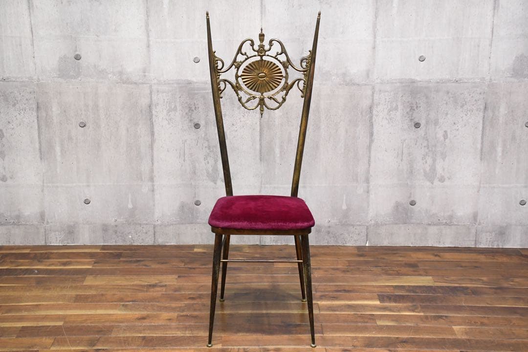 DBC51 イタリア ヴィンテージ ブラス キアヴァリチェア 真鍮 レダと白鳥