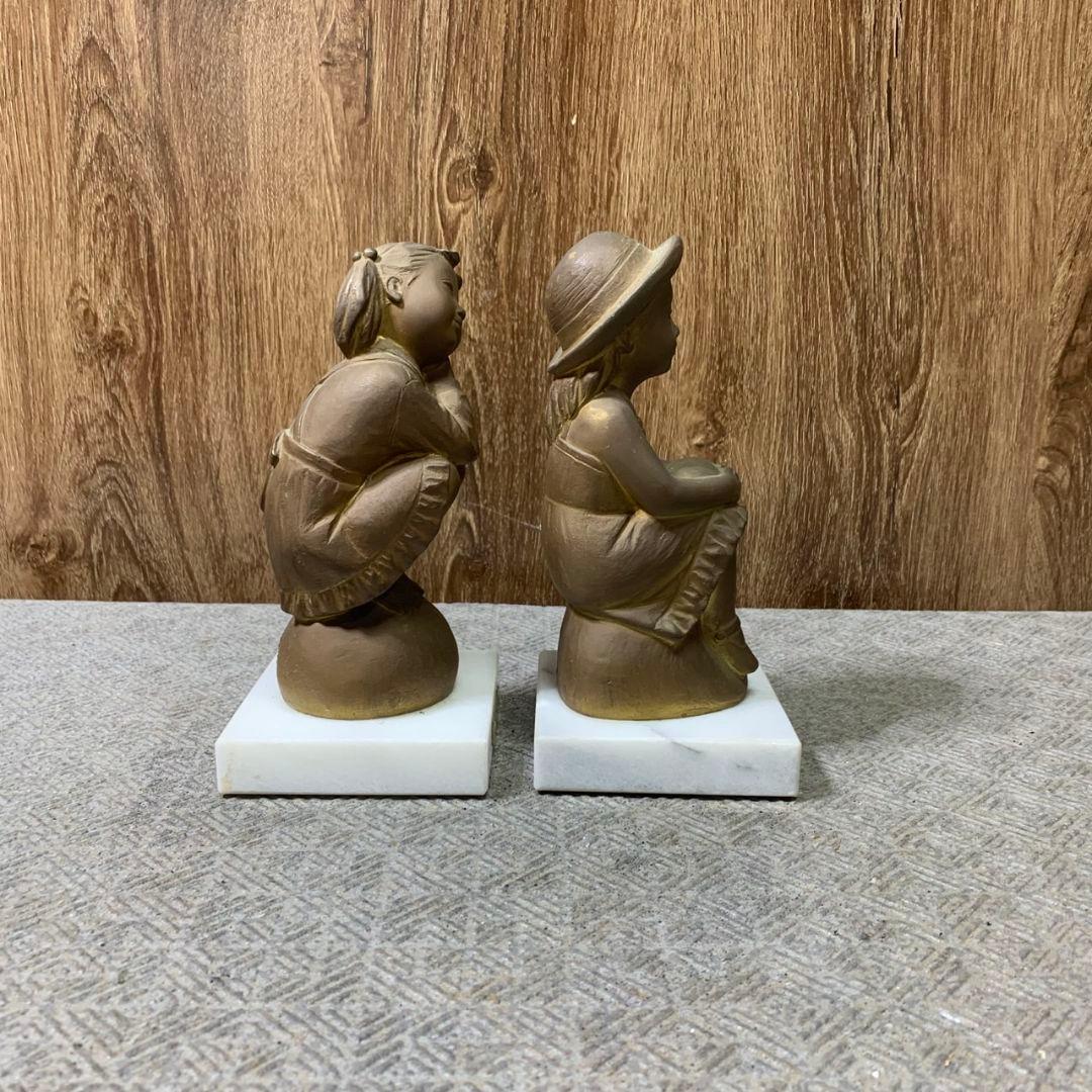 J544 加藤豊 ブロンズ像 「おもい」「そよかぜ」 2点セット