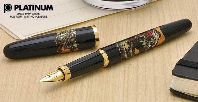 【新品】プラチナ万年筆 近代蒔絵「美巧・双龍」細字（Ｆ）