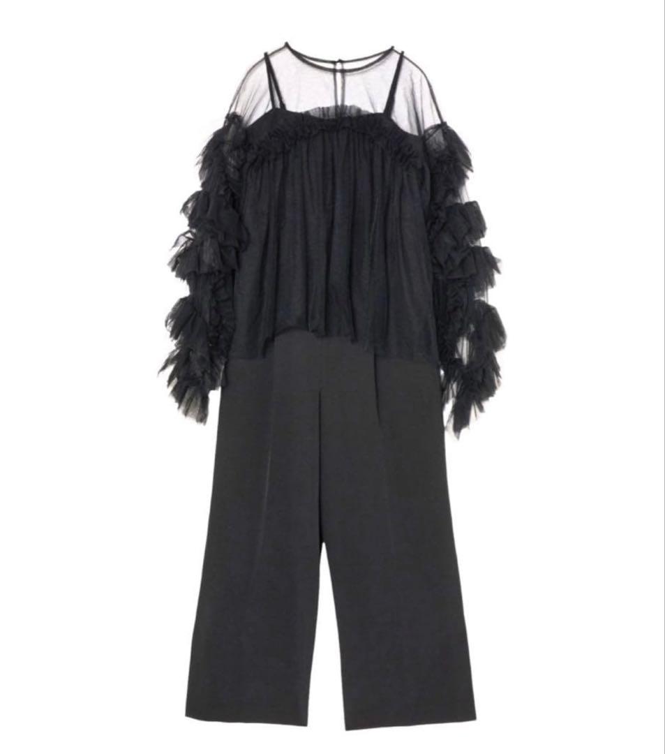 andresd デコラティブチュールトップス ブラック