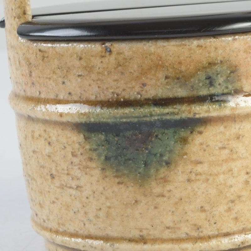 茶道具　瀬戸焼　黄瀬戸　加藤連瓶造　手桶茶入　共箱　V　9684