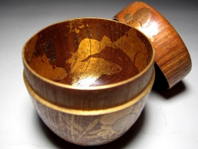 千家十職 指物師 駒沢利斎 桐木地 中棗 裏千家十四代 淡々斎花押　　　m129