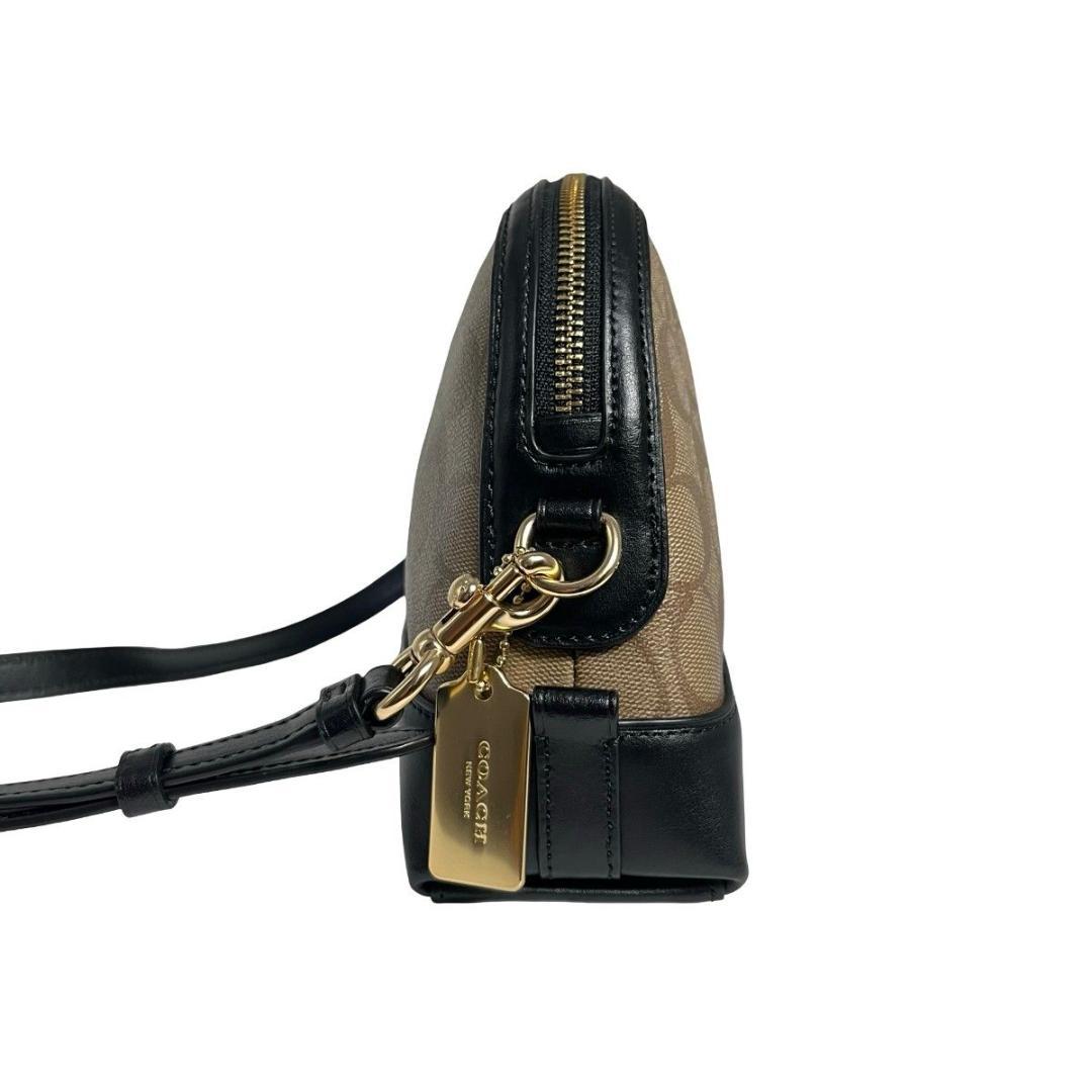 未使用級 COACH コーチ ショルダーカメラバッグ ブラウン シグネチャー