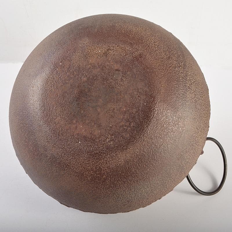 茶道具　人間国宝　釜師　高橋敬典作　桐文　真形釜　鉄釜　共布共箱　MR7512B