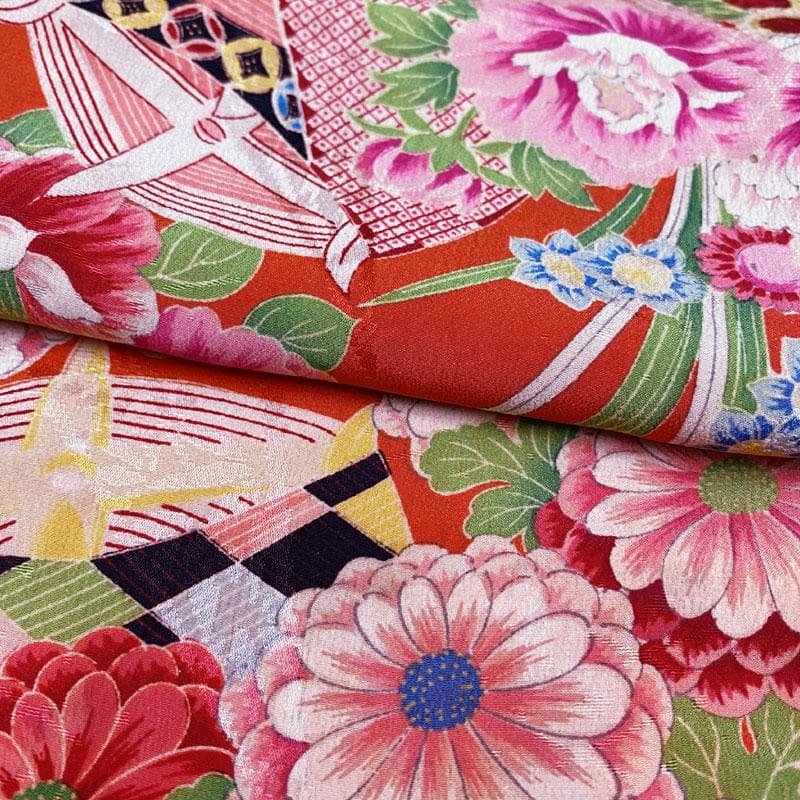 509ag19◎七五三 三歳 女の子 アンティーク着物のみ レトロ 濃緋色◎