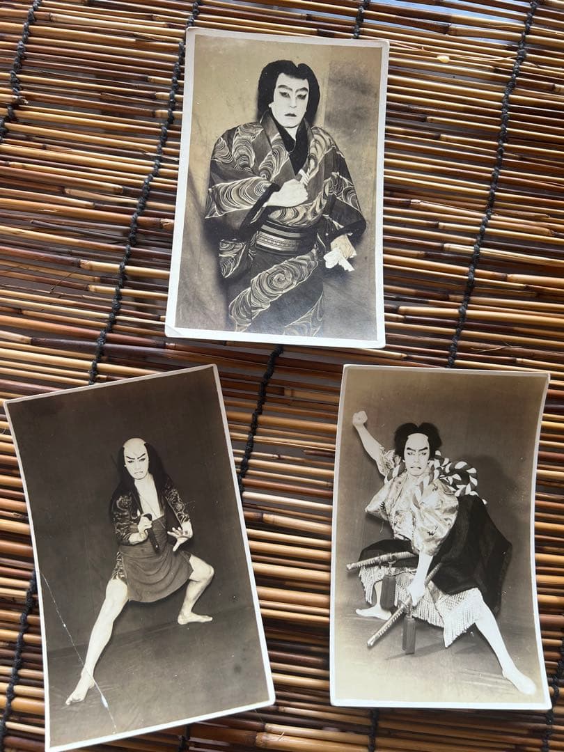 希少 1950年 歌舞伎 浄瑠璃 写真 カード ５枚