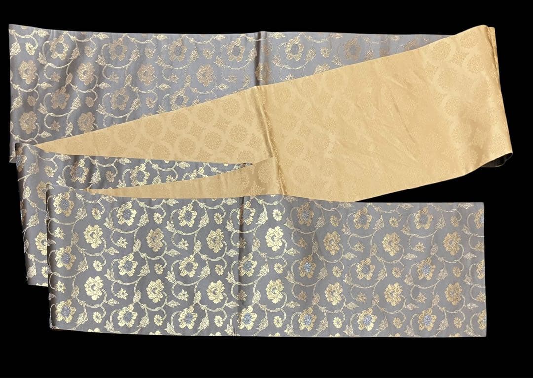 龍村晋謹製 袋帯 全通柄 正絹 牡丹唐草文 未使用 イ5793