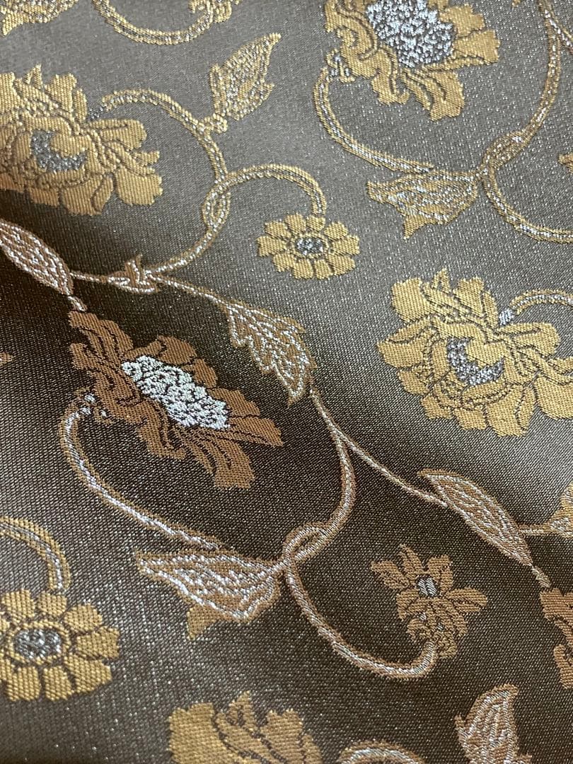 龍村晋謹製 袋帯 全通柄 正絹 牡丹唐草文 未使用 イ5793