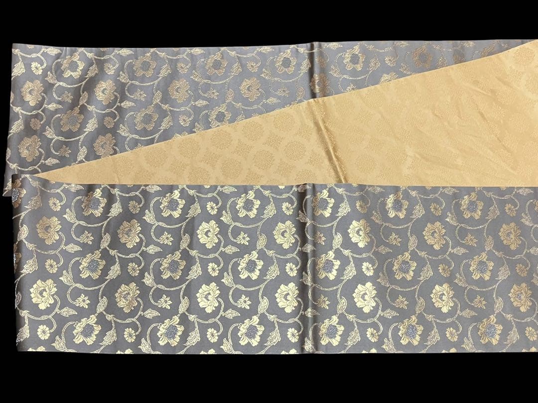 龍村晋謹製 袋帯 全通柄 正絹 牡丹唐草文 未使用 イ5793