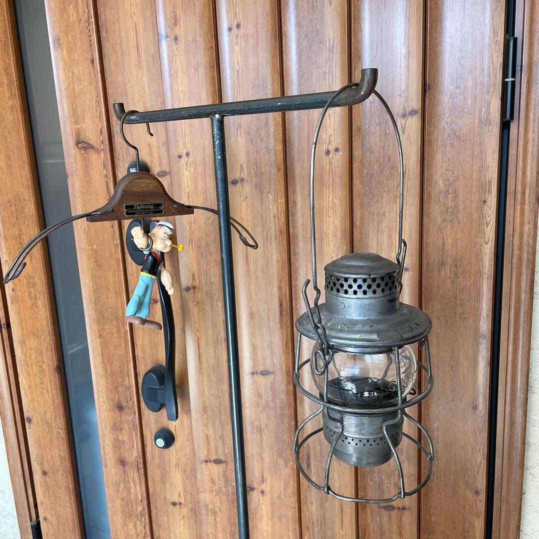 インダストリアル アイアン T字ハンガーラック シャビー 店舗什器 黒