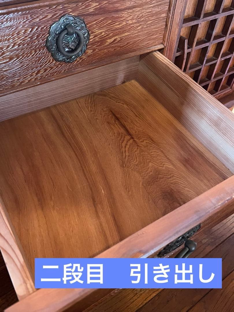 【和家具】茶箪笥 飾り棚 水屋箪笥 民芸家具　幅120cm 梱包たのメル便