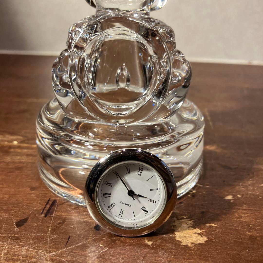 スヌーピー 佐々木硝子 クリスタル ペーパーウェイト 置物時計 SNOOPY