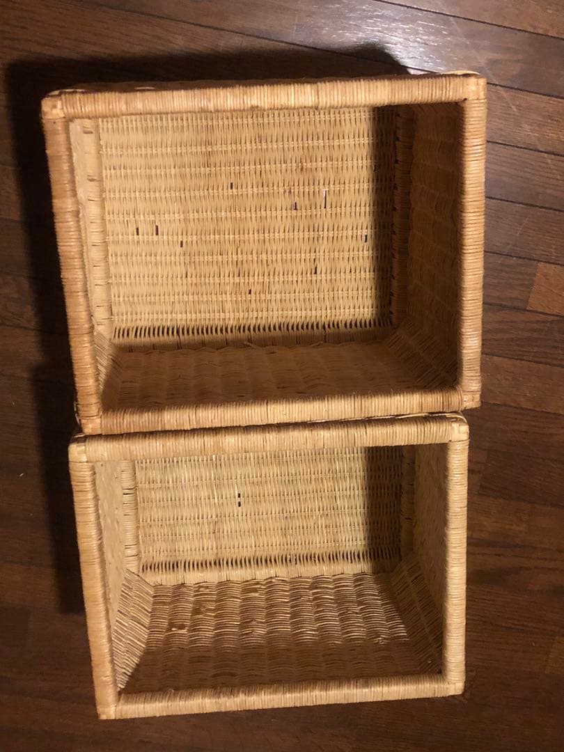 希少♦️ラタン×ホワイトウッド♦️大きめ　お洒落収納チェスト♦️引き出し6杯♦️送料込