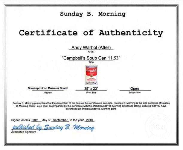 額装品/Sunday B Morning キャンベル Mushroom/ポスター