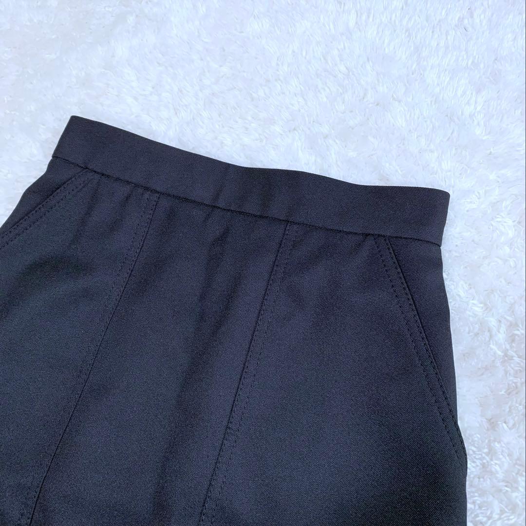 【ラム】美品♪ モンクレール ブラック ポケット付きスカート 38