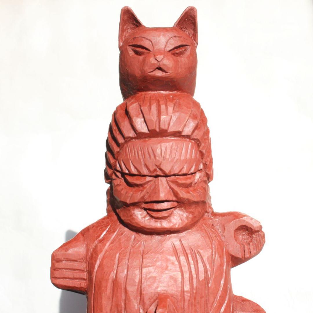 円空仏　愛染明王坐像・猫冠バージョン