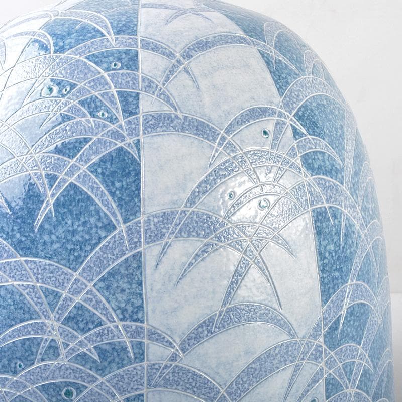 九谷焼　住田広作　染白釉彩　草文　花生　共箱　D　R5299B