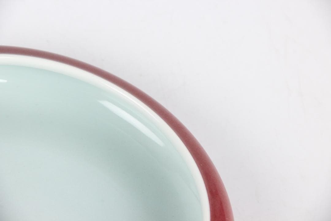 中国美術　釉裏紅　水洗　大清康熙年製款　文房具　書道具　筆洗 ESM12-2