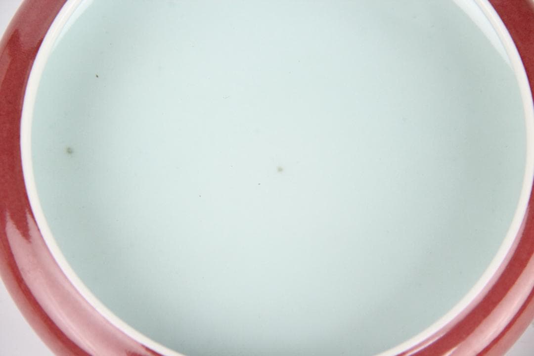 中国美術　釉裏紅　水洗　大清康熙年製款　文房具　書道具　筆洗 ESM12-2