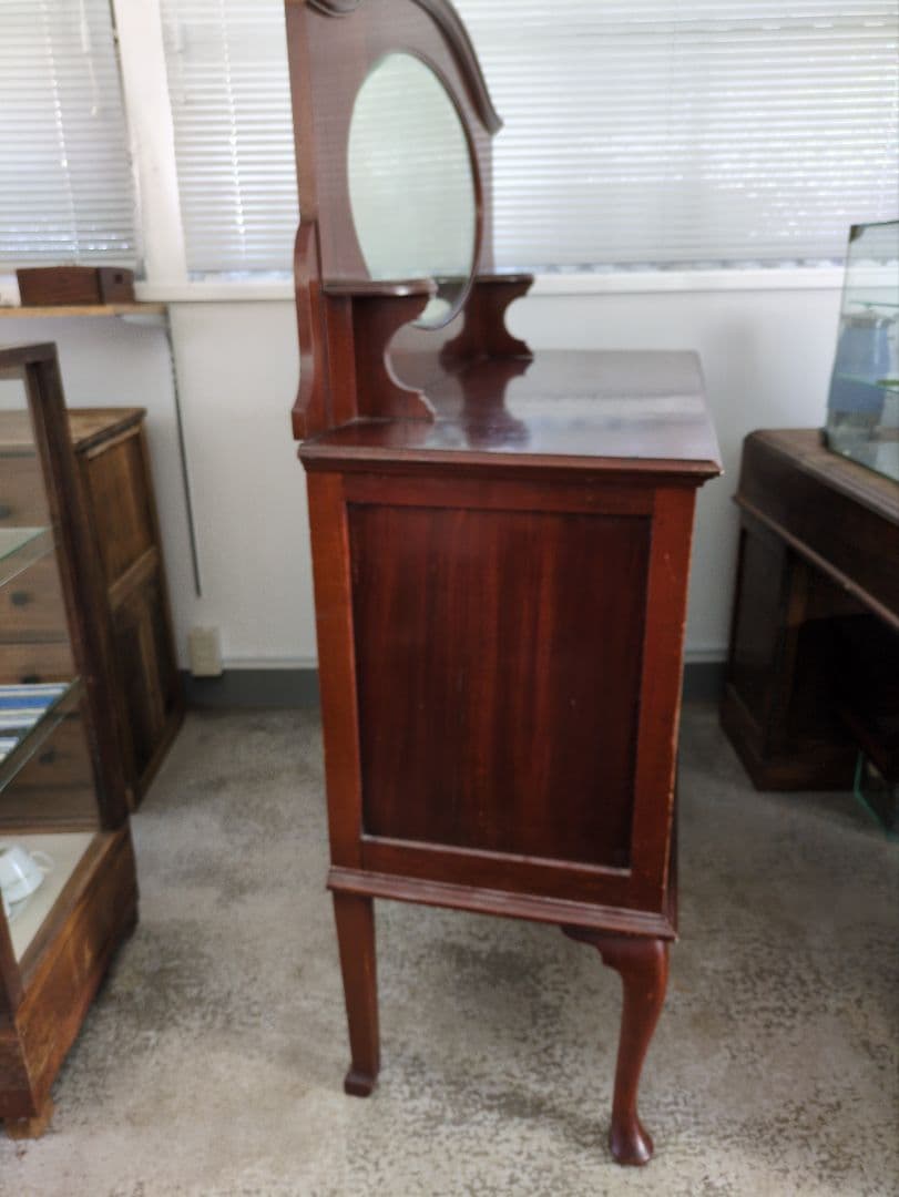 イギリスアンティーク ドレッサー シェルフ 鏡台 猫足