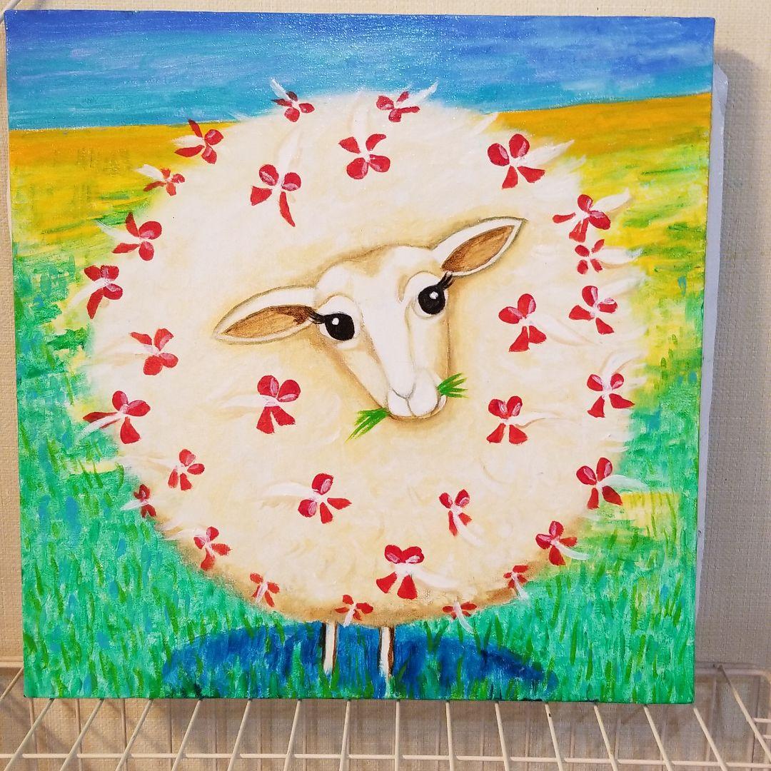 油絵　専用　ロングヘアの羊