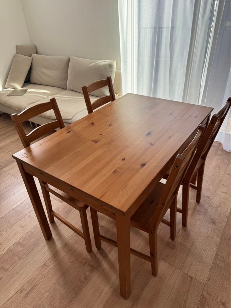 【引取り限定】IKEA JOKKMOKKヨックモック　テーブル&チェア4脚セット