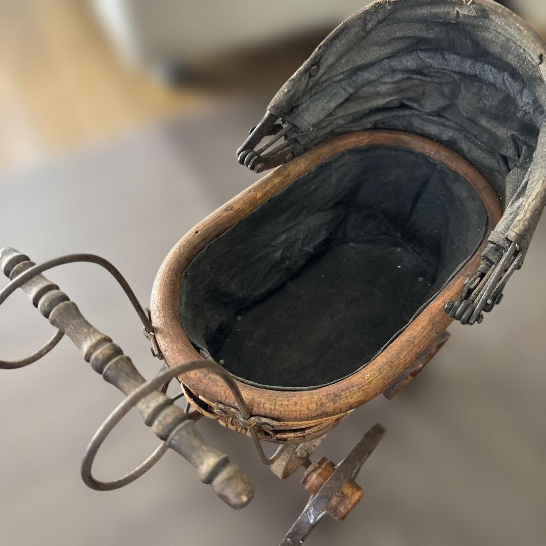 [お値下げ]アンティーク　木製ドール用ベビーカー