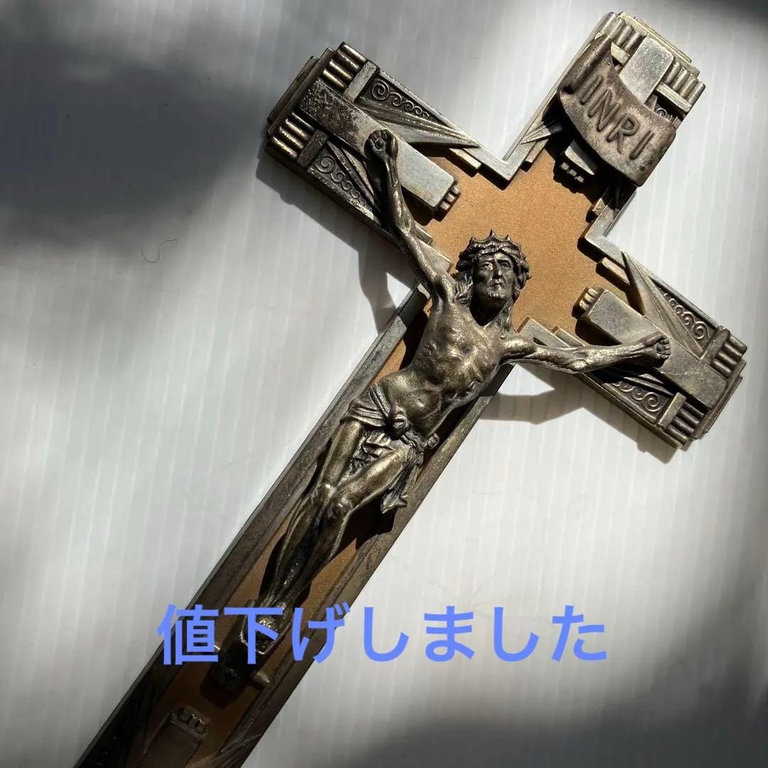 キリスト磔刑壁掛け　フランスアンティーク　アールデコ様式　十字架像　クリスマス