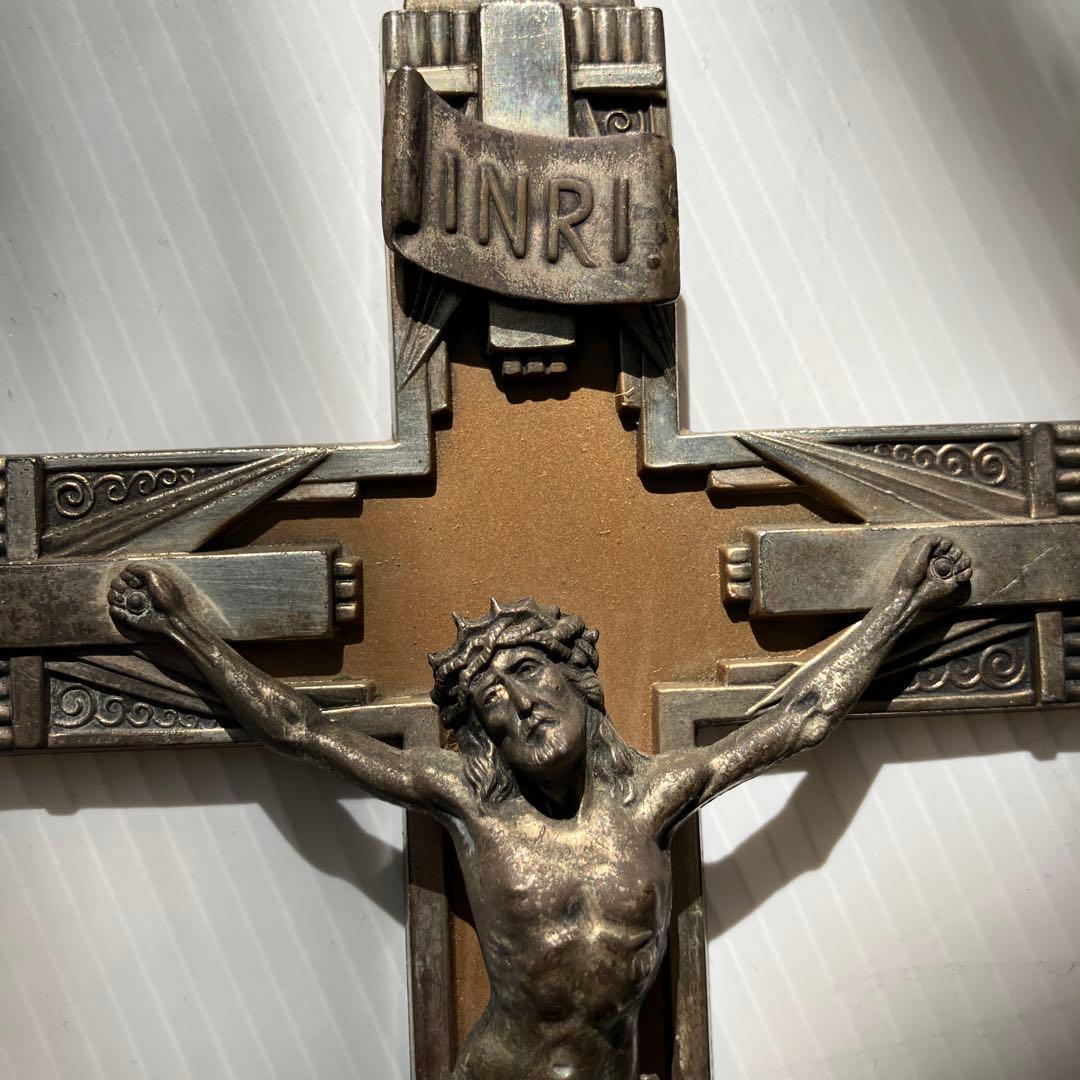 キリスト磔刑壁掛け　フランスアンティーク　アールデコ様式　十字架像　クリスマス