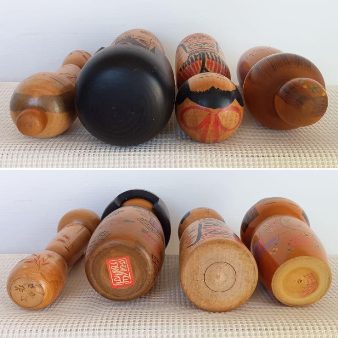 創作こけし　伝統こけし　4体