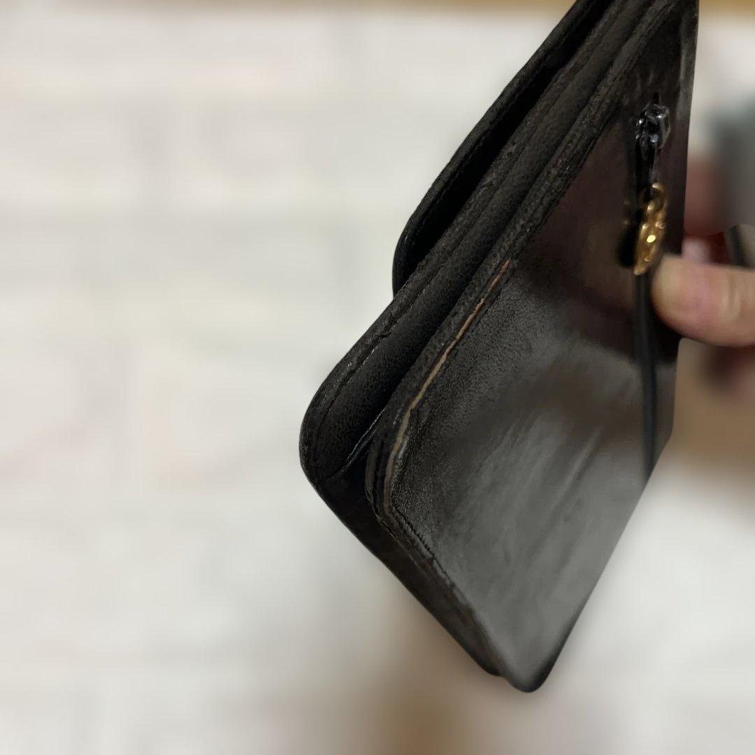 CHANEL シャネル　ラムスキン　ブラックレザー財布