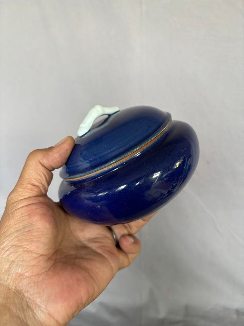 瑠璃釉蓋物椀 中国 唐物