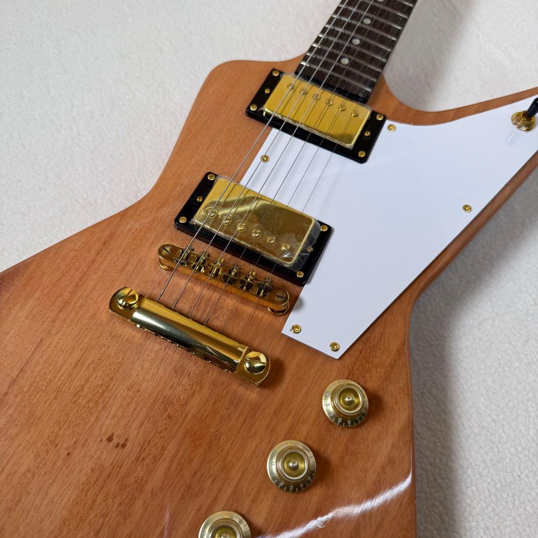 自作 変形ボディ　エレキギター EXPLORER TYPE NATURAL