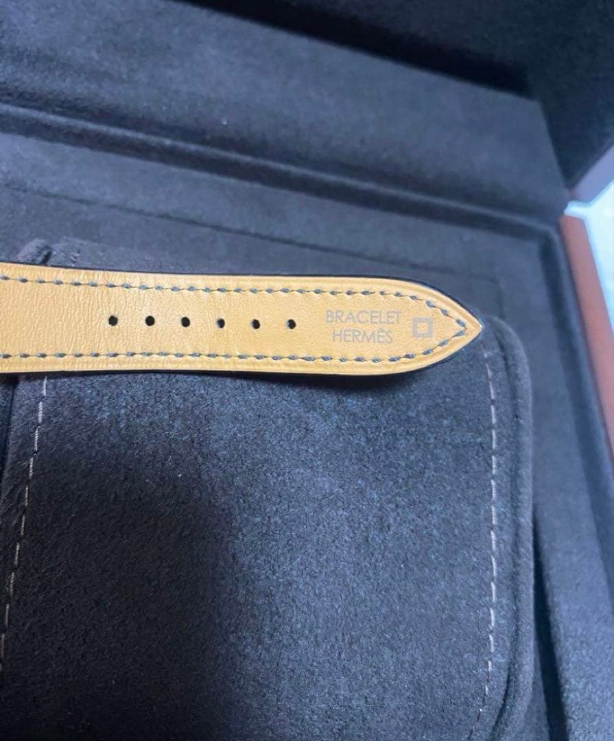 エルメス　Hウォッチ クロコベルト　ゴールドバックル