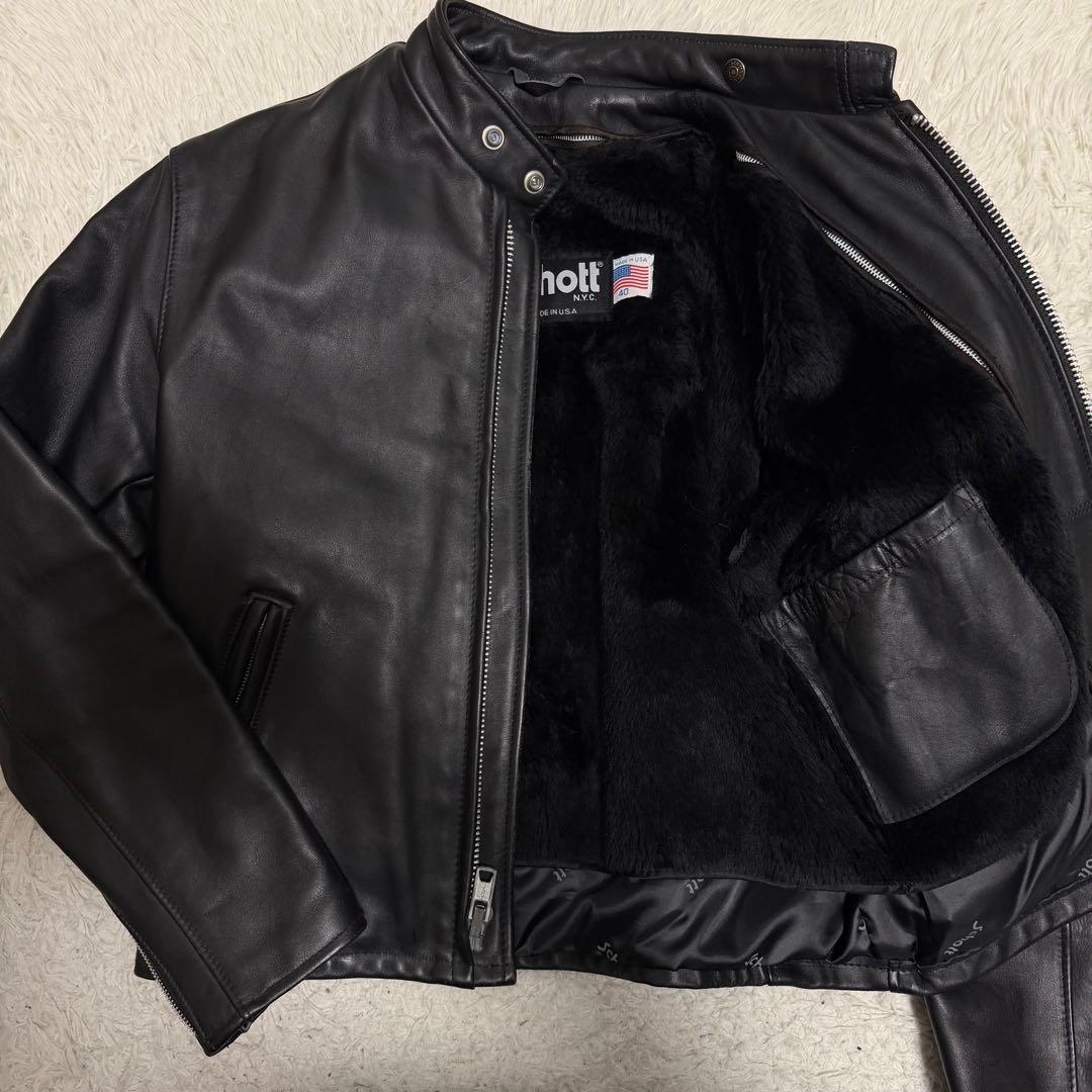 極美品XLサイズ相当　ショット　シングルライダースジャケット　ライナー付き
