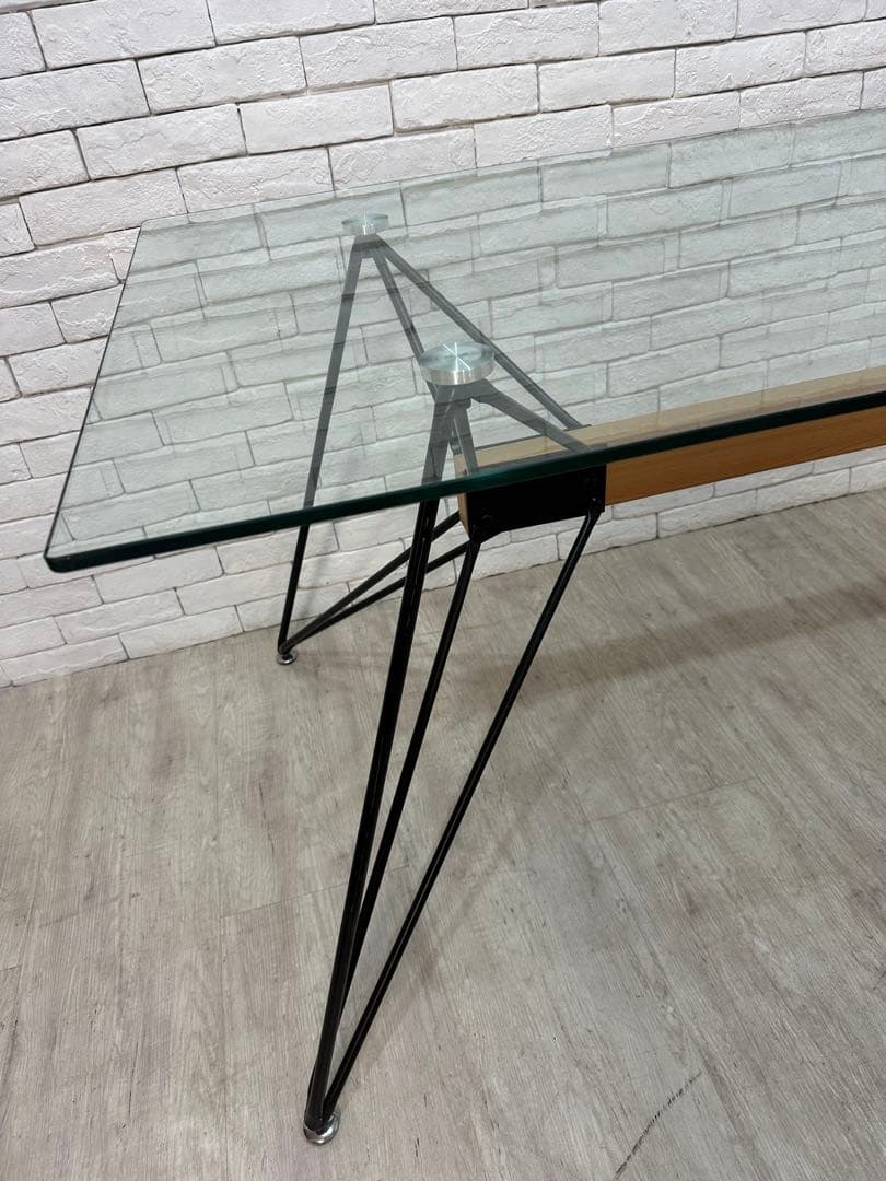 【東京都23区配送無料】デザイナーズ　ガラス　ダイニングテーブル　リビング　格安