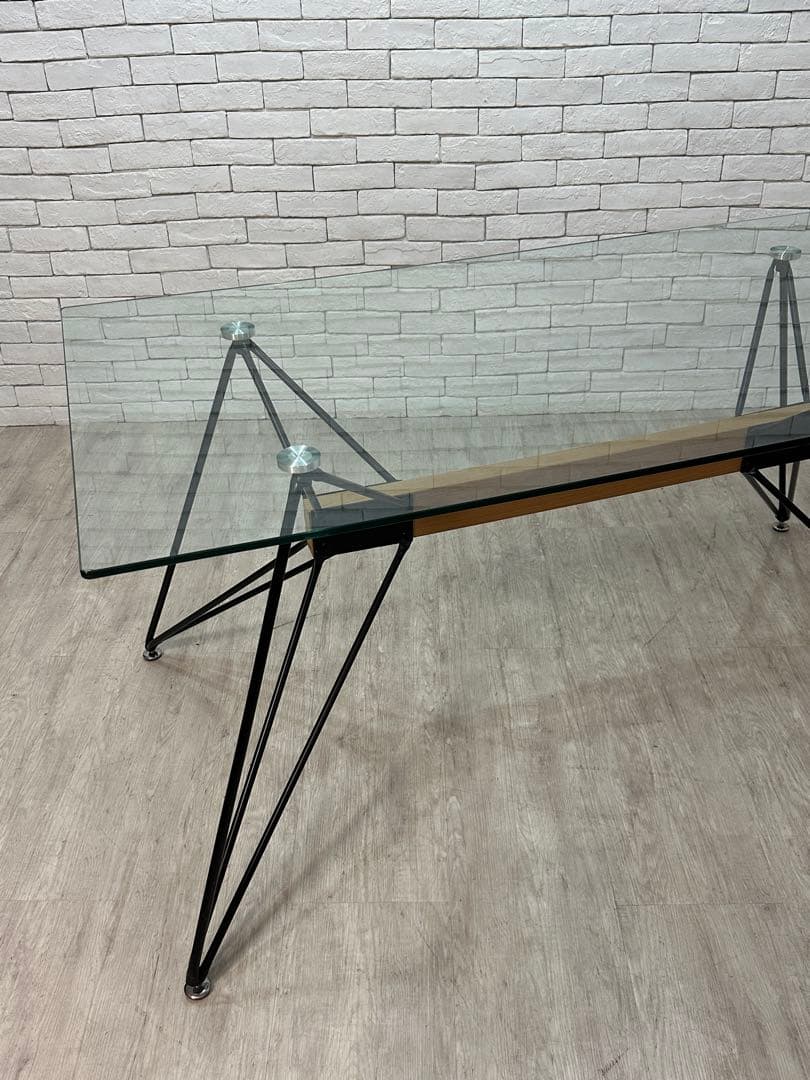 【東京都23区配送無料】デザイナーズ　ガラス　ダイニングテーブル　リビング　格安