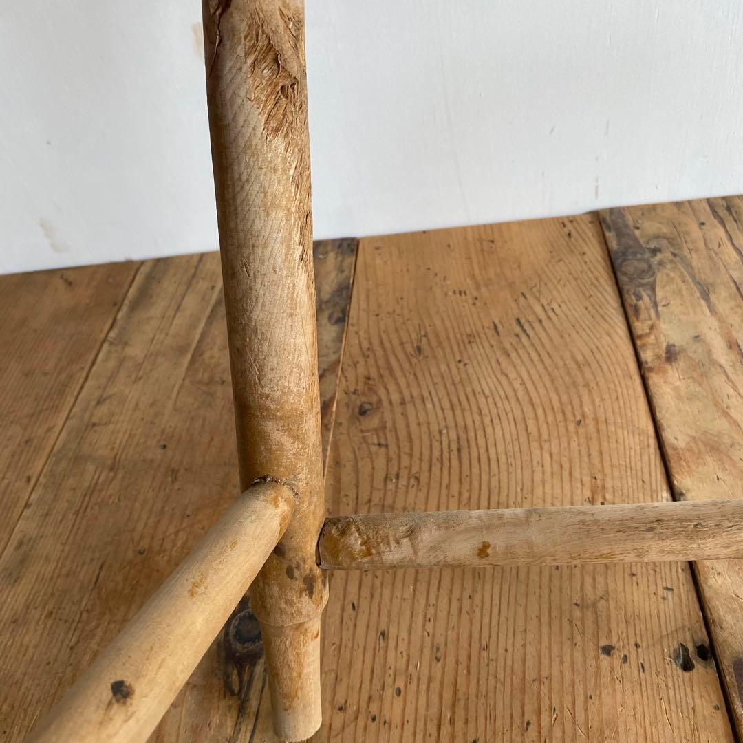 アンティーク スツール 椅子 無垢材 無塗装 シャビー z844