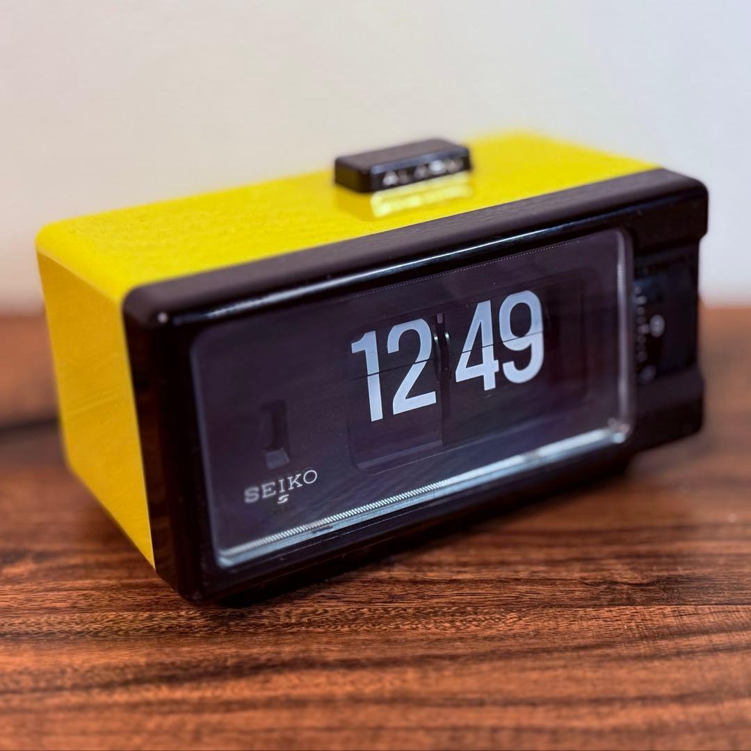 【メンテ済み・動作正常】SEIKOパタパタ時計 DP690T 黄色