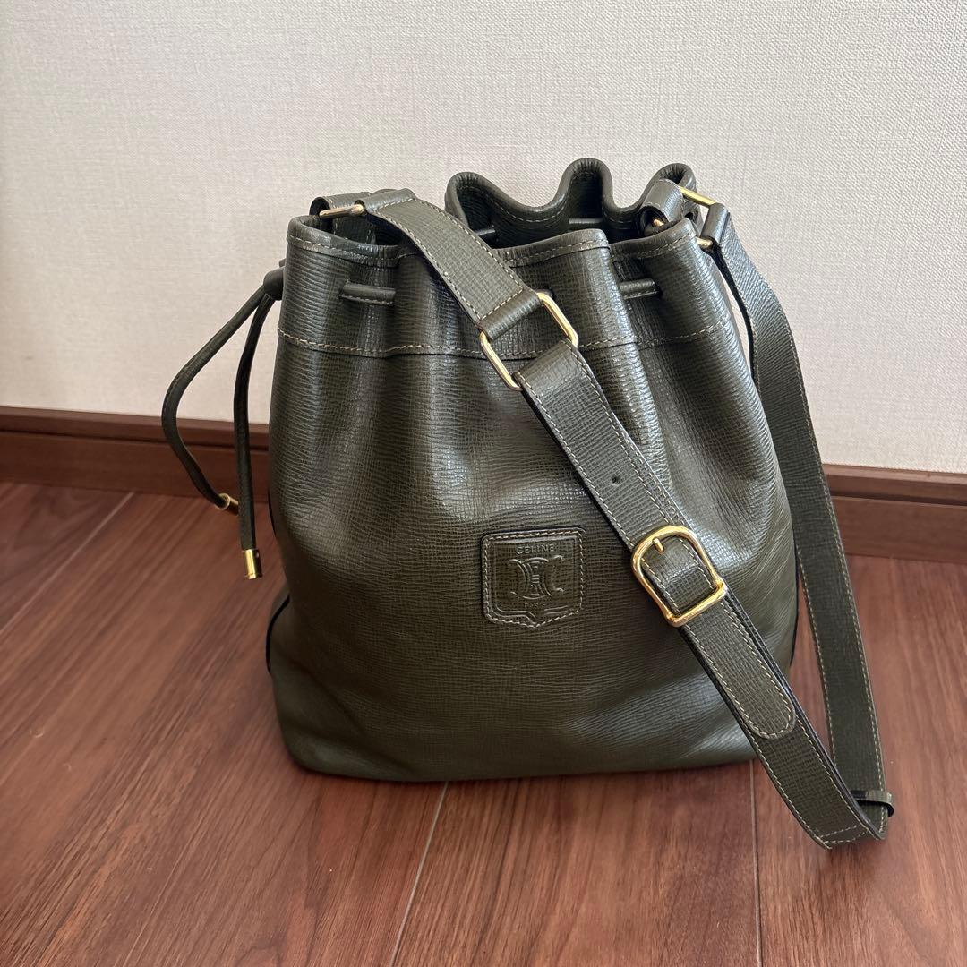 CELINE オリーブグリーン バケットバッグ
