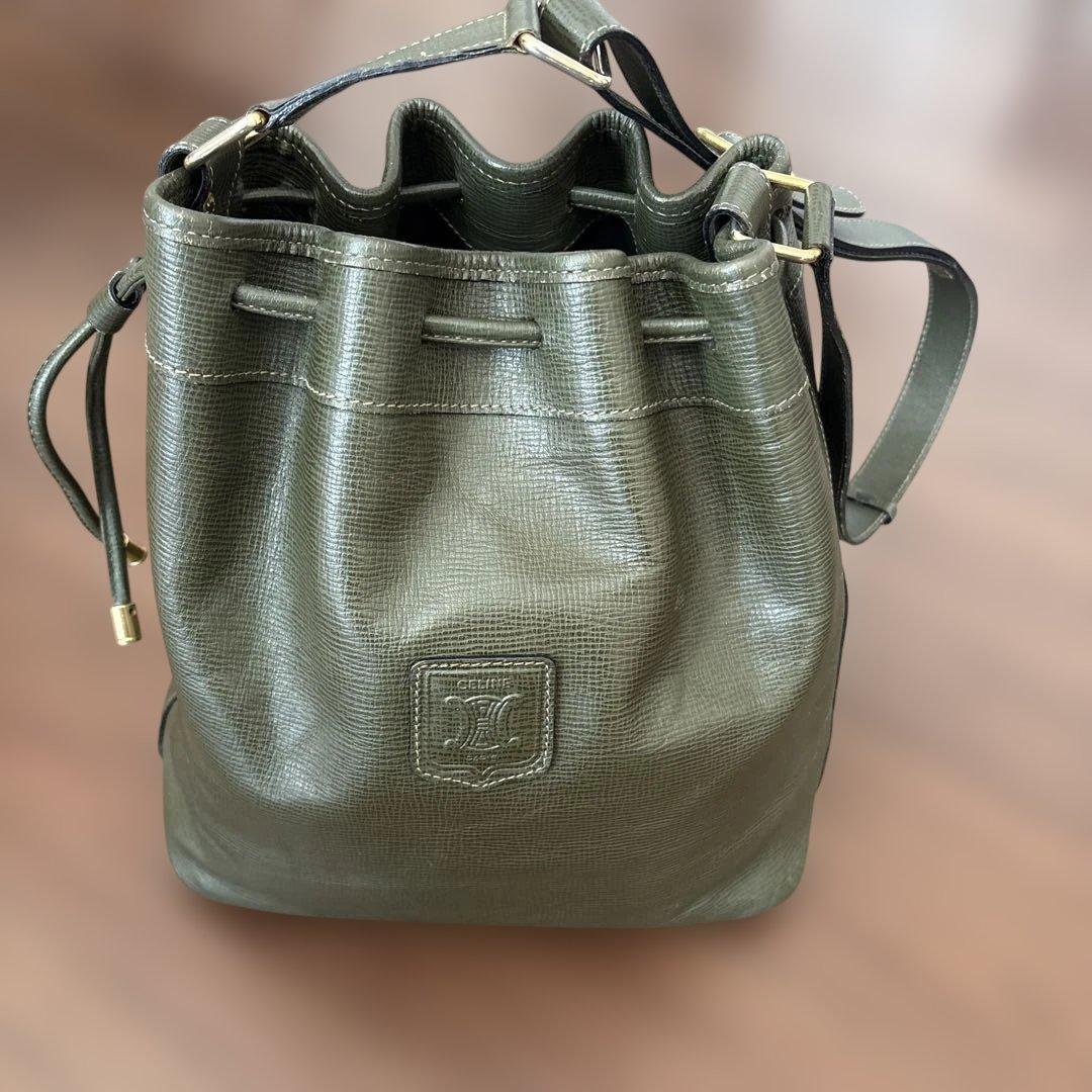 CELINE オリーブグリーン バケットバッグ