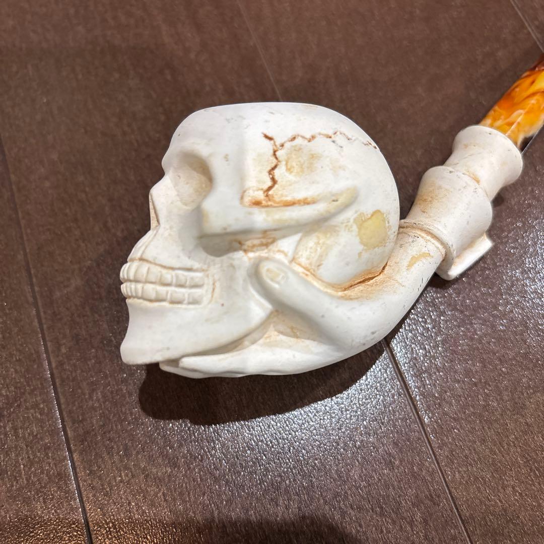 ビンテージ　スカル & ハンド　パイプ　2個セット　メシャム　陶器