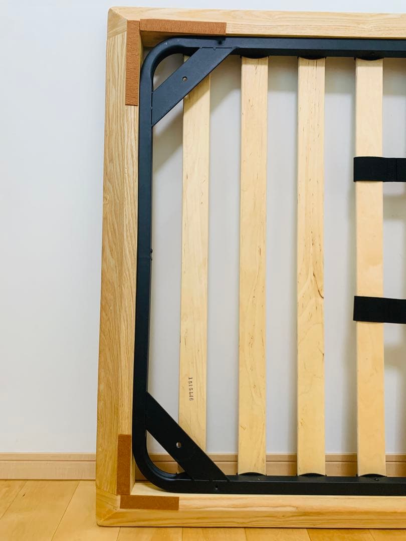 無印良品 シングルベッドフレーム オーク材 木製脚付き