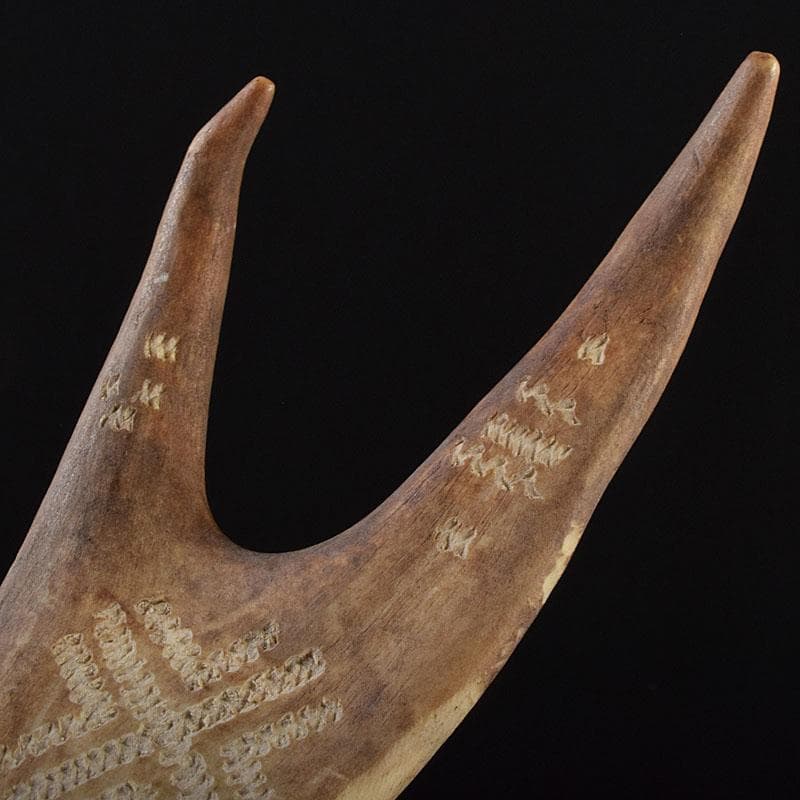 北欧伝統工芸　トナカイ鹿角　ペーパーナイフ　V　9292