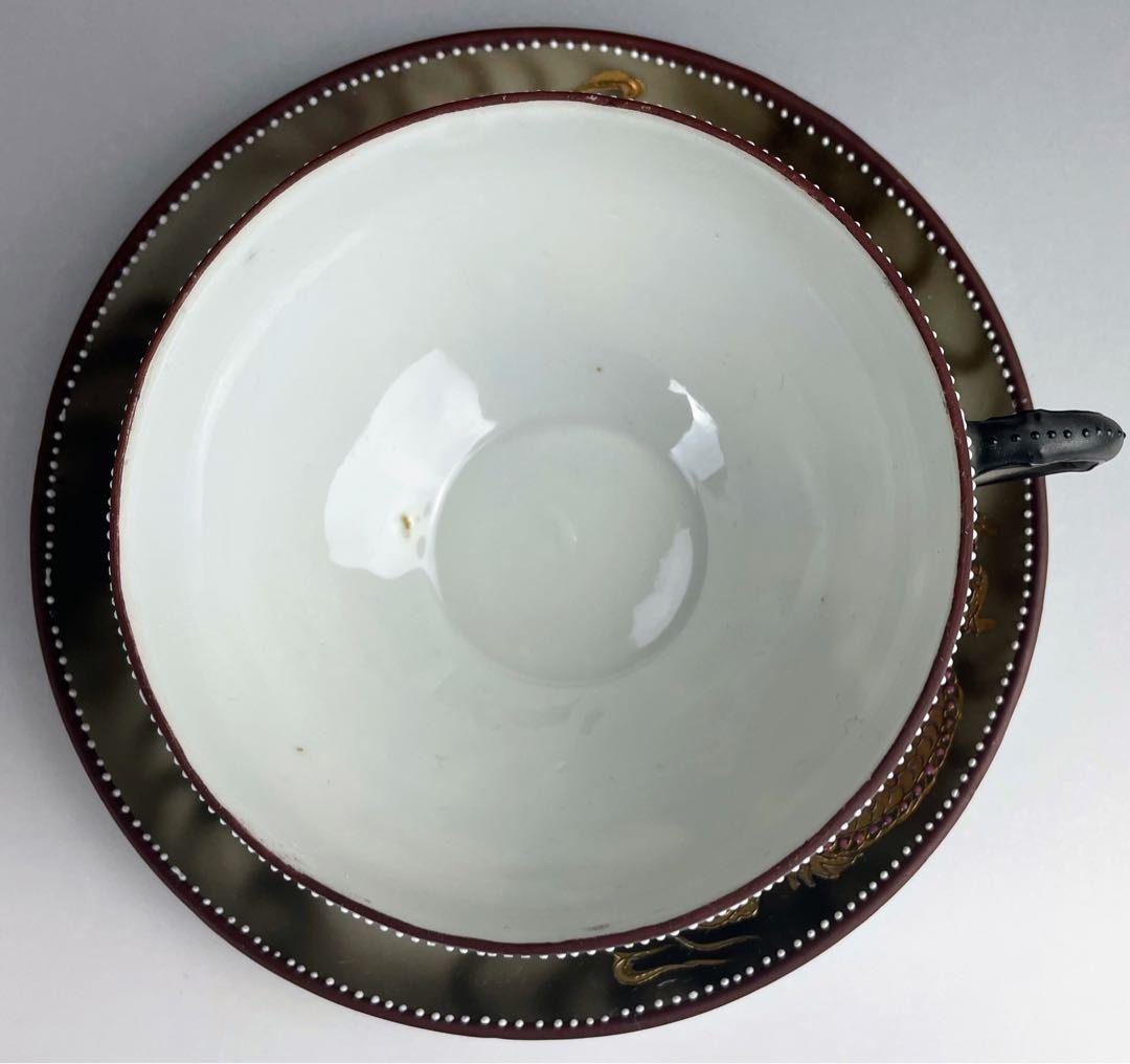 オールドニッポン 龍紋 ティーカップ ソーサー トリオ ドラゴン ぼかし 竜