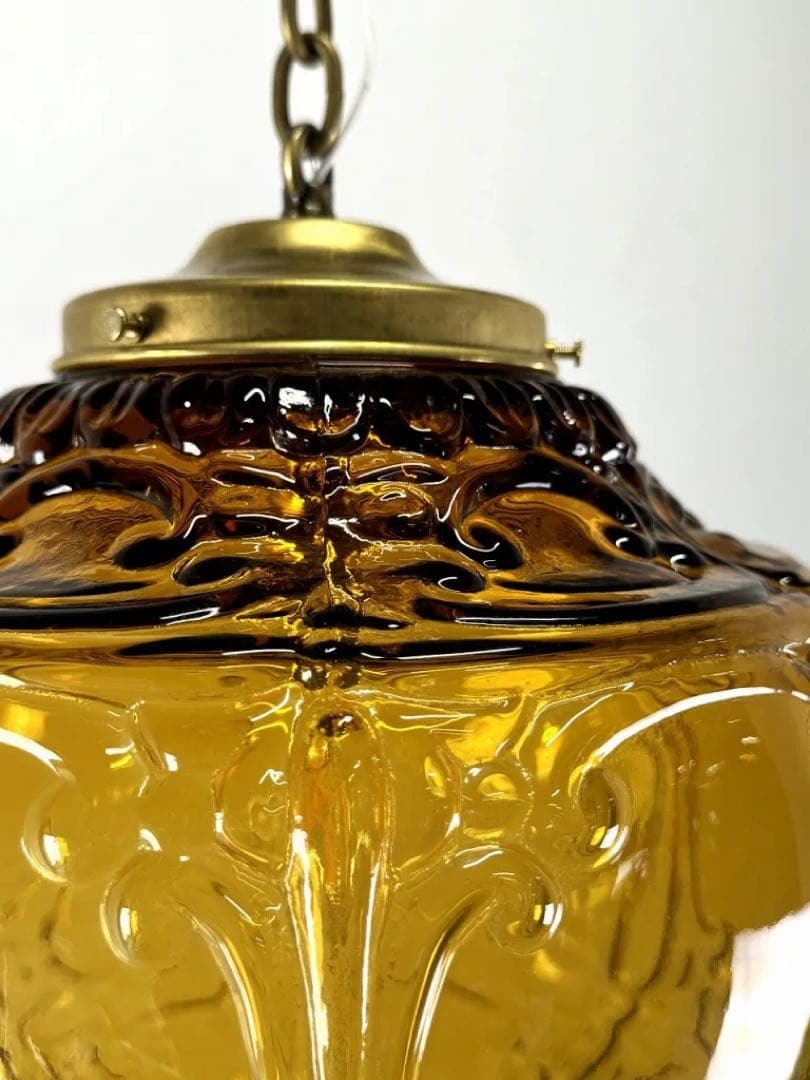 希少　アンバーガラス ペンダントライト ヴィンテージ　アンティーク　39600円