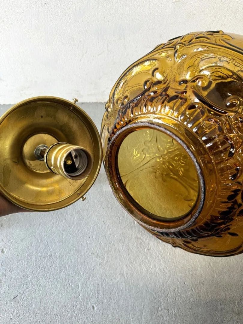 希少　アンバーガラス ペンダントライト ヴィンテージ　アンティーク　39600円